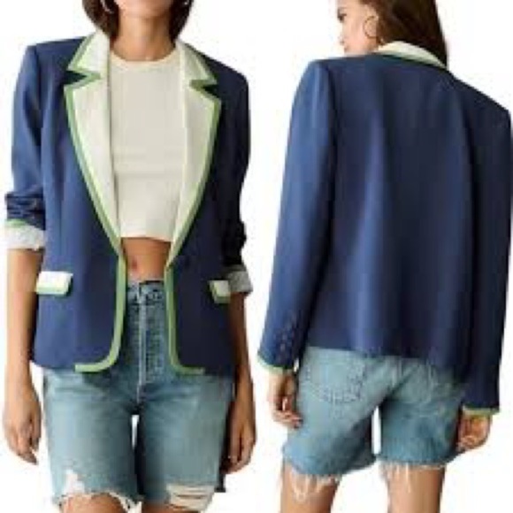 Anthropologie Maeve Colorblock Blazer
color Navy  Size XL - Picture 2 of 8